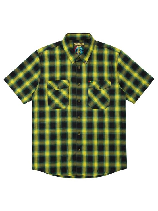 Dixxon Flannel Co. Other - Dixxon Short Sleeved Bamboo Shirt Size 2X Hope Rd Lime Green Plaid Button Front
